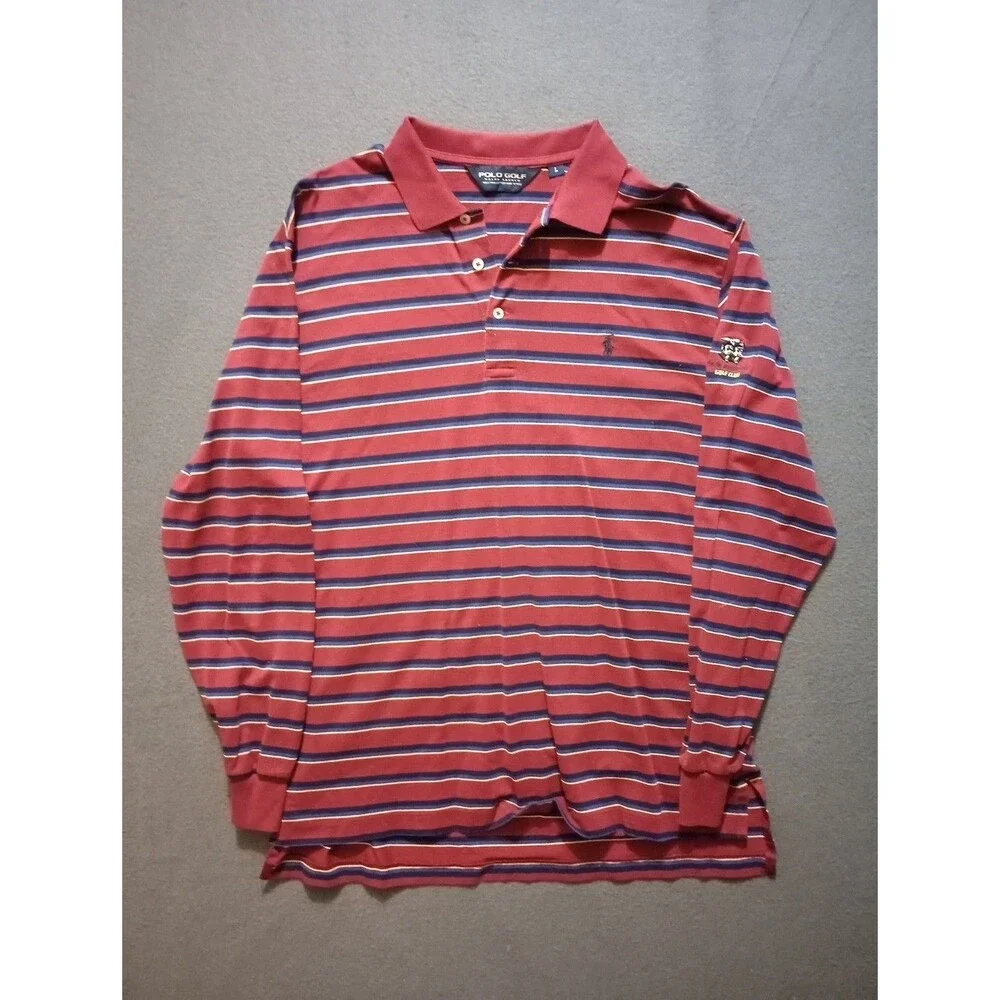 Ralph Lauren Long Sleeve Polo Twin Warriors Golf Club Men's Size Large